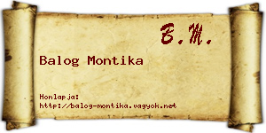 Balog Montika névjegykártya